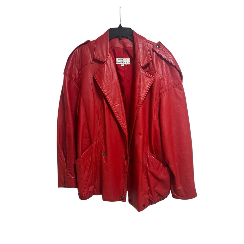 Vintage Womens Size XS Leathers by Tibor Red Leather Jacket